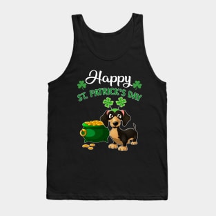 Happy St Patrick_s Day For Dachshund Lovers T shir Tank Top